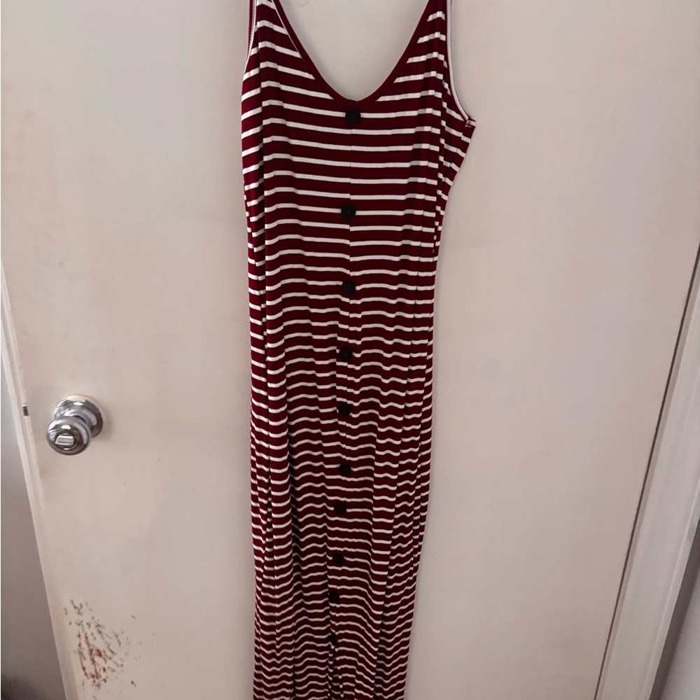 SHEIN Red and White Striped Dress